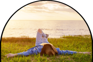 woman relaxing at the oceanside